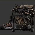 Vintage Old Fashioned Typewriter With Classic Mechanical Design And Metal Keys
