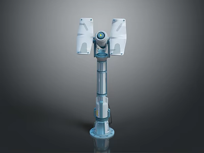 Modern Building Exterior Structure With White Panel Pillar And Base Design 3d model
