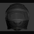 Black Modern Motorcycle Helmet With Clear Visor And Streamlined Design 3d model