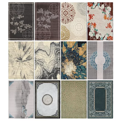 New Chinese Style Square Carpet Fabric Carpet 3d model New Chinese Style Square Carpet Fabric Carpet 3d model