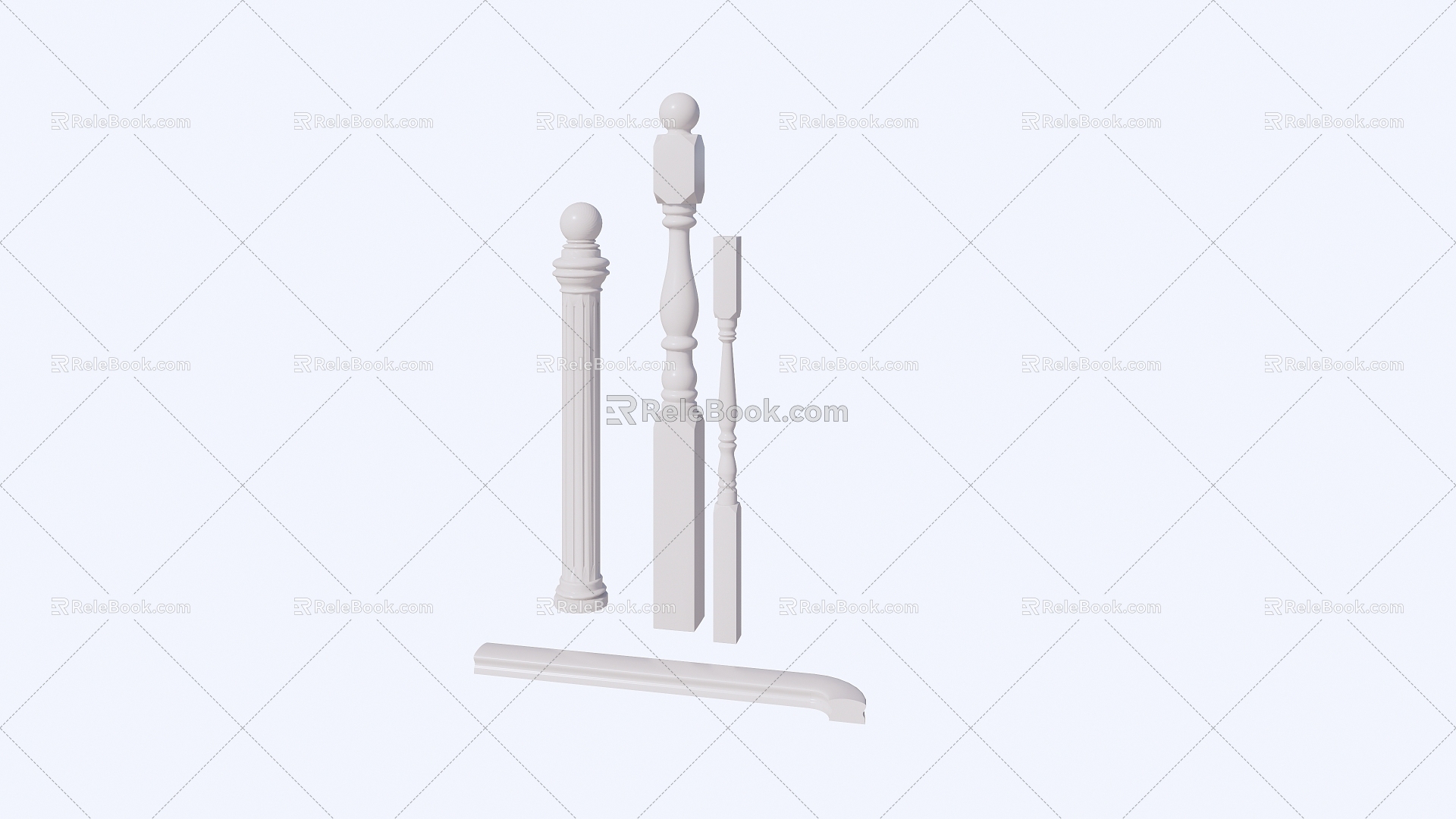 New Chinese Stair Handrail Railing 3d model