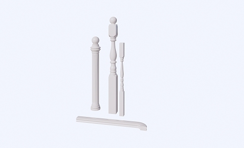 New Chinese Stair Handrail Railing 3d model