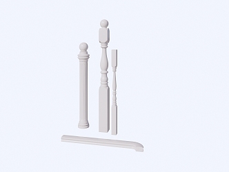 New Chinese Stair Handrail Railing 3d model