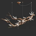 Artistic Branch Shaped Chandelier With Silver Bird Decor For Interior Design