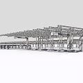 Industrial Equipment Structural Framework With Metal Grid And Mechanical Components Design