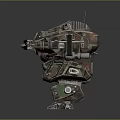 Metallic Armored Biomechanical Warrior With Mechanical Arms Red Green Details And Multiple Joints