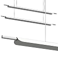 Modern Linear Pendant Light Fixture with Brass and Black Finish Sleek Hanging Chandelier Design