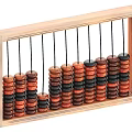 Traditional Wooden Abacus With Black And Brown Beads In Frame