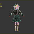 Elf Character with Pointed Ears in White Outfit and Yellow Trim Standing Pose