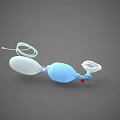 Blue Manual Resuscitation Bag With Transparent Mask Red Valve Knob And Connecting Tube