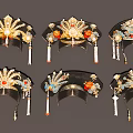 Traditional Chinese Ornamental Hairpiece Hanging Decorations With Phoenix Beads And Tassels