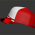 Red And White Mesh Baseball Cap With Stylish Design For Casual Wear