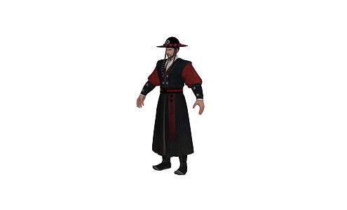 Ancient costume Korean 3d model