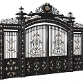 Ornate Wrought Iron Gate Design Featuring Elegant Carvings And Decorative Elements