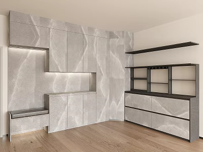 Modern Shoe Cabinet Sideboard Cabinet Home Cabinet Dust Falling Area Cabinet 3d model