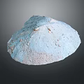Blue Irregularly Shaped Material With Rough Granular Surface On Gray Background 3d model