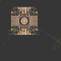 Metallic Floating Mechanical Device With Grid Structure In Green Grassy Field