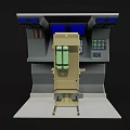 Modern Control Console With Seat Display Screen And Control Panel