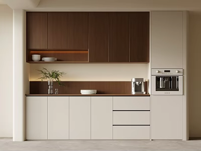 Middle Style Wine Cabinet Sideboard 3d model