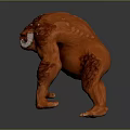 Horned Orange Skin Game and Movie Character With Muscular Build And Detailed Texture
