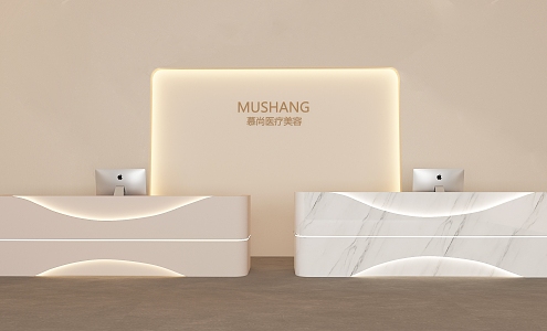 Modern minimalist reception desk 3d model