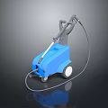 Portable Blue Electric Pressure Washer With Movable Wheels And Flexible Hose