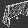 White Durable Soccer Goal With Net And Training Soccer Ball For Practice 3d model