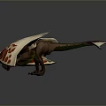 Detailed Pterosaur 3D Model With Green Body White Wings And Red Spots