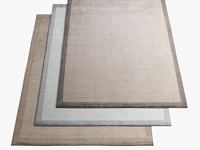 Square Rugs Set of Three Woven Beige Gray Brown with Border Design 3d model