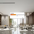 Modern reception area sales department hotel lobby 3d model