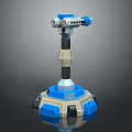 Futuristic Sci Fi Weapon With Blue Gray Mechanical Design And Tower Structure 3d model
