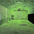Abandoned Industrial Space Interior With High Ceiling Exposed Brick Walls And Concrete Floor