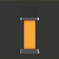 Modern Podium With Transparent Top Yellow Main Body And Silver Base