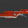 Red Spacecraft Component With Mechanical Structure And White Detailed Parts For Space Exploration 3d model