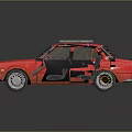 Shiny Red Vintage Sedan Featuring Roof Rack And Classic Exterior Design