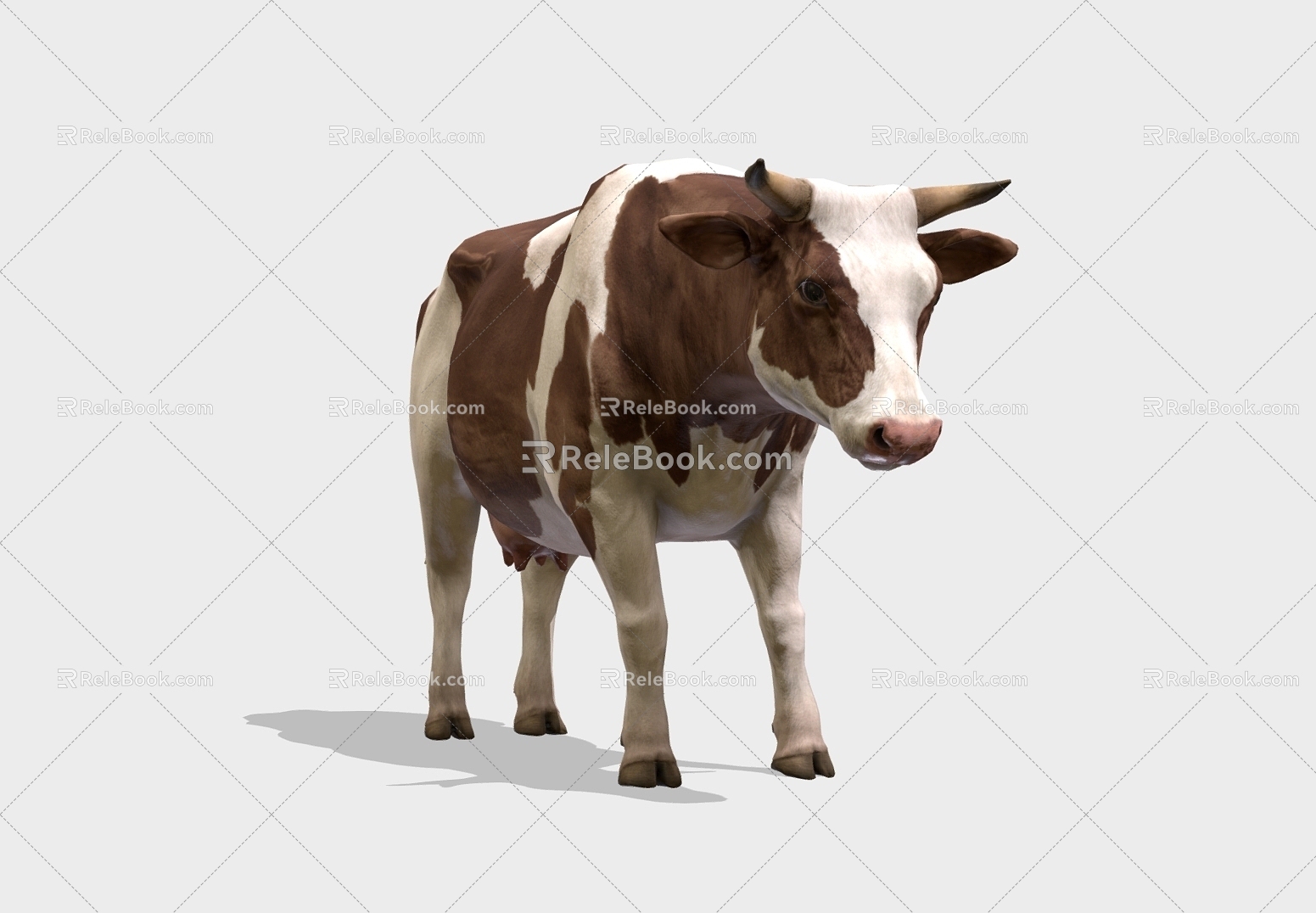 Farm Animal Dairy Cattle Flower Cattle Poultry Animal 3d model