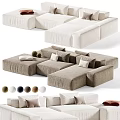 Elegant Multi Seater Sofa With Modular Design Velvet Upholstery Plush Cushions And Color Options