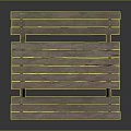 Sturdy Outdoor Wooden Picnic Table With Slatted Top And Attached Benches