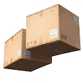Modern carton box packing box packing box kraft carton box paper box corrugated paper express box logistics box 3d model