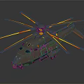 Heavy Lift Helicopter With Multiple Rotors Silver Fuselage And Cockpit Windows Design