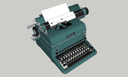 Modern Typewriter Printer Equipment 3d model