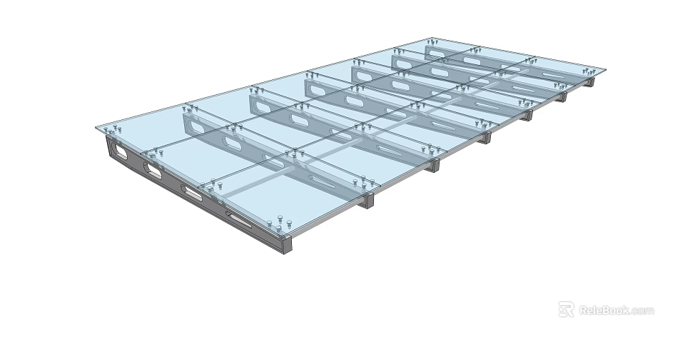 Transparent Outdoor Canopy With Metal Frame And Modular Structure Design 3d model 