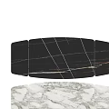 Modern Dining Table With Black Marble Tabletop And Sturdy Metal Base Design 3d model