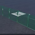Green Metal Wire Mesh Fence Along Gray Ground For Outdoor Security