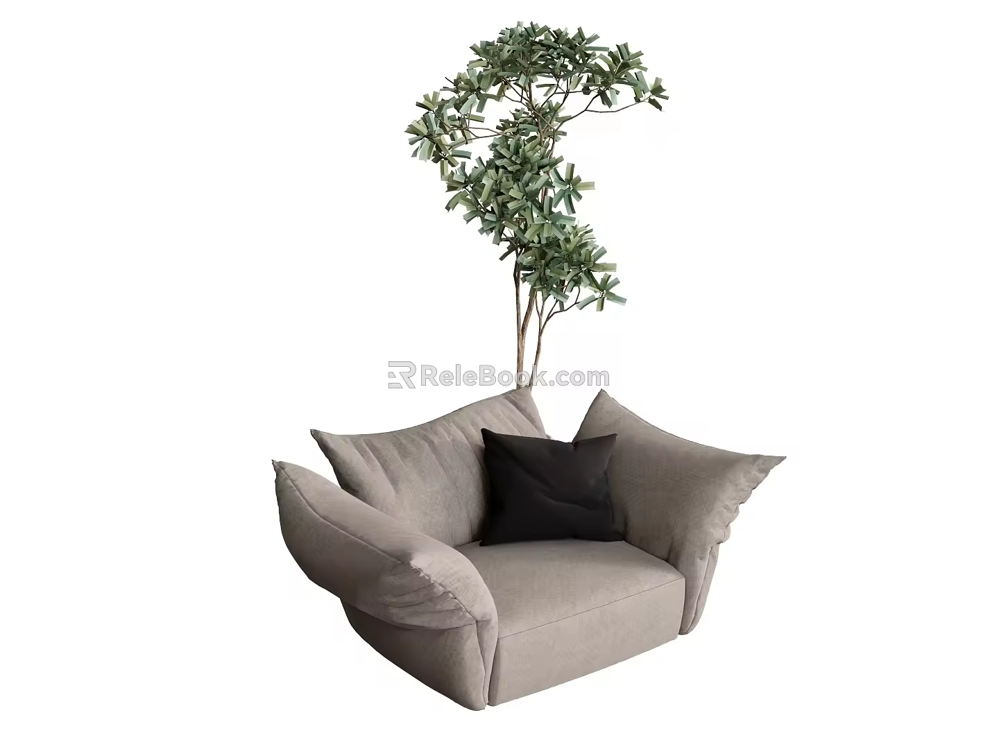 Single Sofa Casual Sofa Potted Plant Sofa Chair Lazy Sofa 3d model