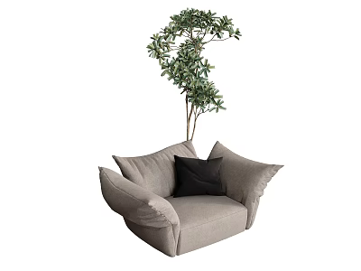 Single Sofa Casual Sofa Potted Plant Sofa Chair Lazy Sofa 3d model