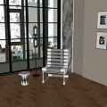 Modern Leisure Chair Side Table Floor Lamp Leisure Chair 3d model