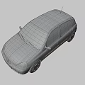 3D Rendered Red Four Door Hatchback Car With Silver Wheels And Dark Background