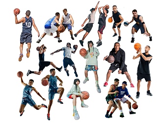 Modern Multiplayer Sports People Playing Basketball People Playing Physical Exercise People Playing Basketball Court Men and Women Youth 3d model