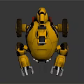 Yellow Scorpion Robot Design With Mechanical Arm Claws And Wheels
